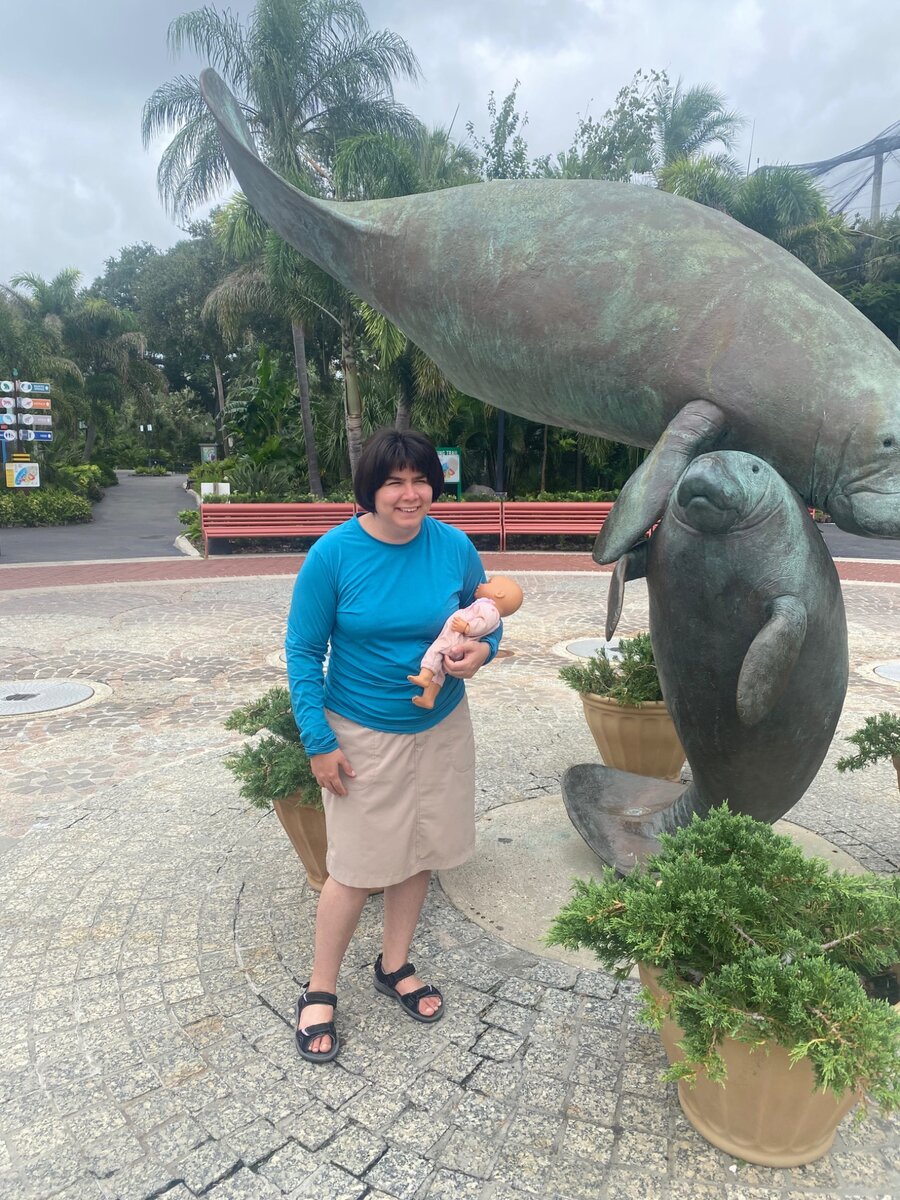 Community outing at a manatee exhibit